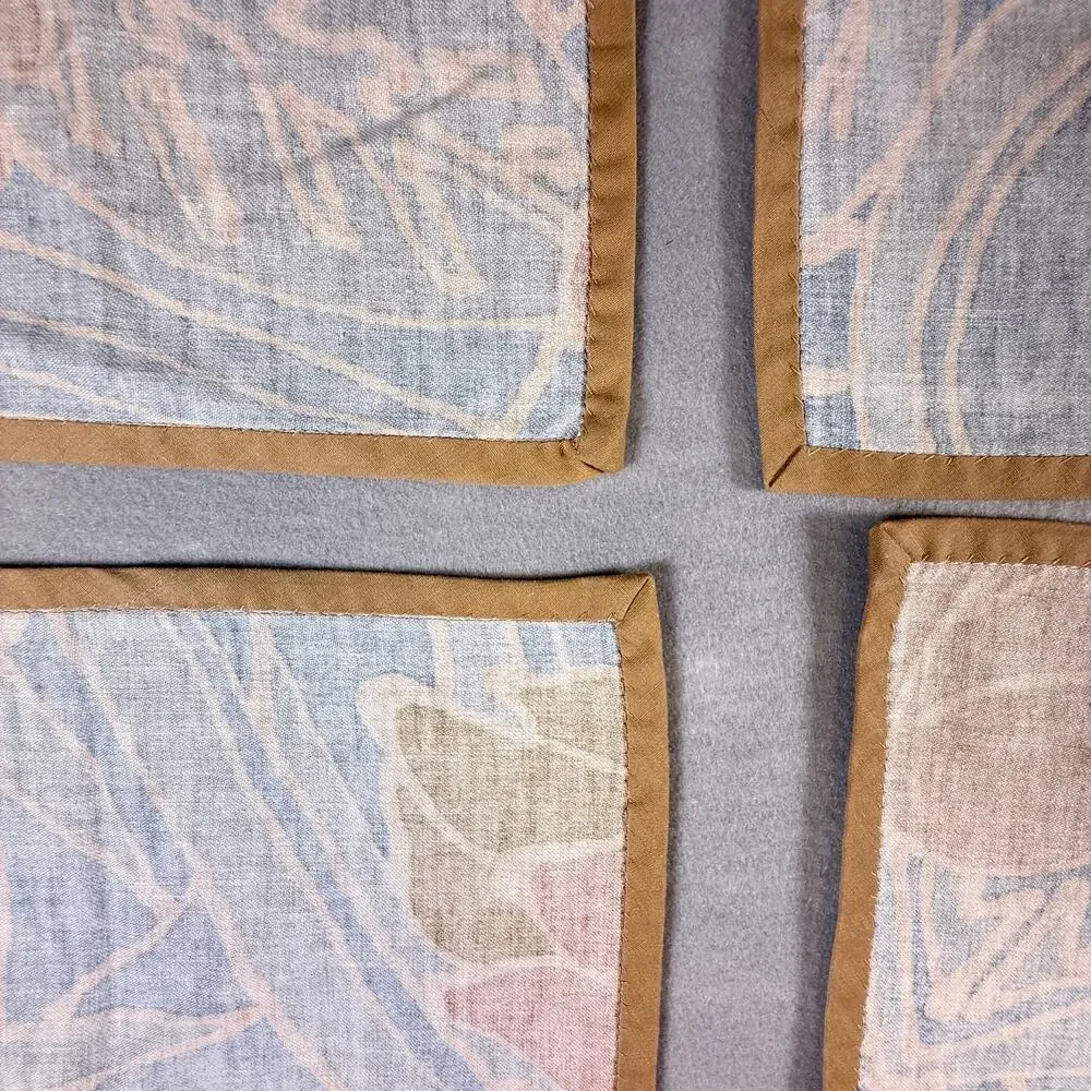 Vtg handmade fabric napkins placemats - set of 5 boho beachy tropical 16 x 17